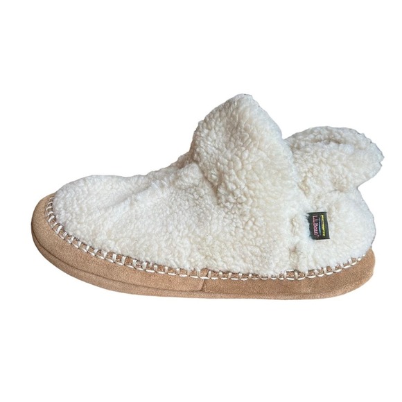 L.L. Bean Kids’ Sweater Fleece Slippers Booties Cozy Slip On Warm Snow Christmas - Picture 1 of 8